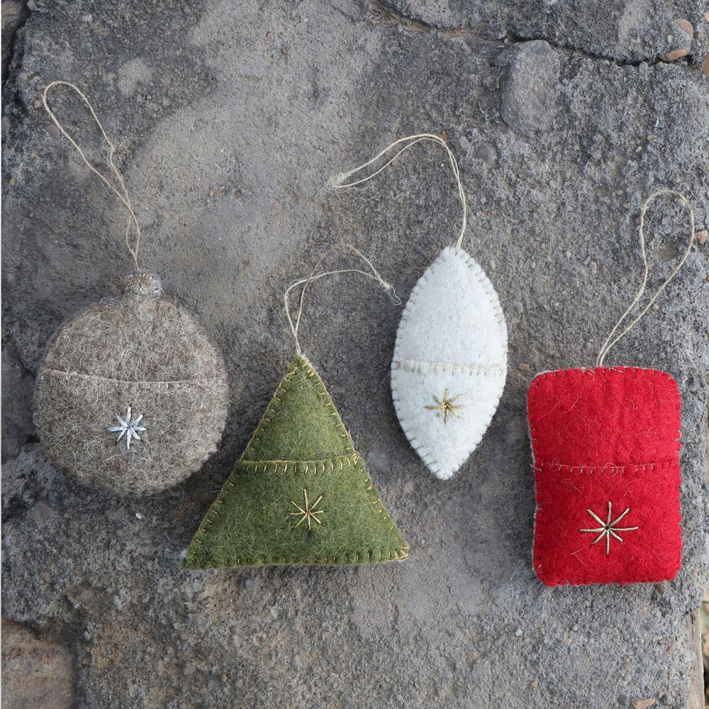 De Kulture Handmade Premium Wool Felt Gift Tags Eco Friendly Needle Felted Christmas Xmas Tree Decoration Stuffed Ornament For Home Office 