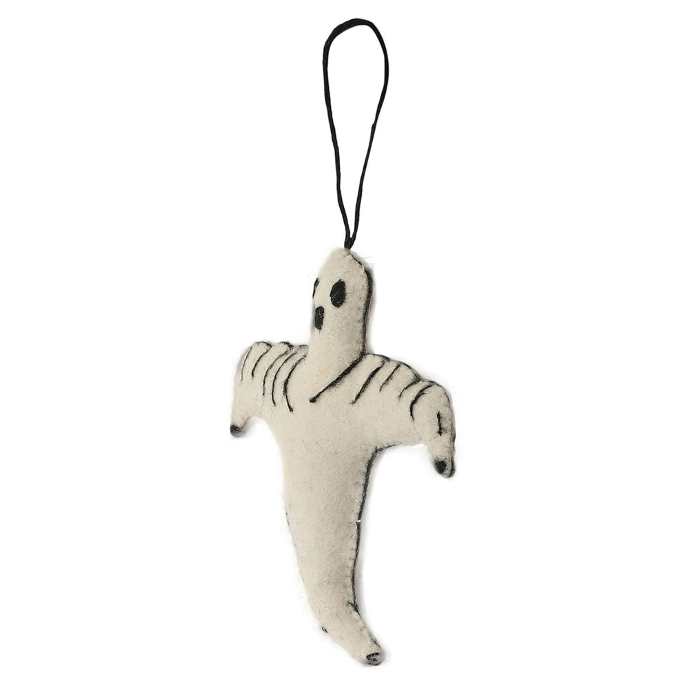 De Kulture Handmade Premium Wool Felt Hanging Ghost Eco Friendly Needle Felted Stuffed Halloween Ornament Ideal For Home Office Party 