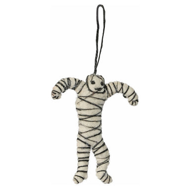 De Kulture Handmade Premium Wool Felt Hanging Mummy Eco Friendly Needle Felted Stuffed Halloween Ornament Ideal For Home Office Party 