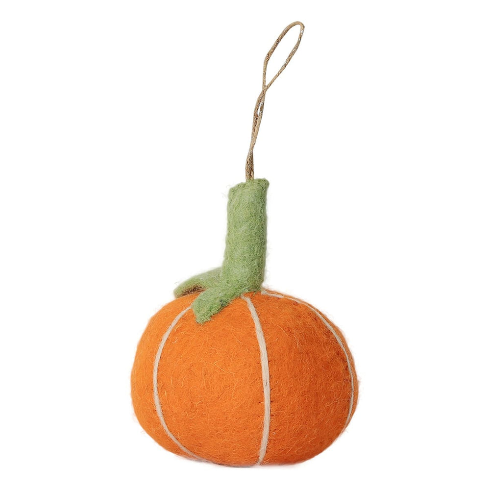 De Kulture Handmade Premium Wool Felt Hanging Single Pumpkin Eco Friendly Needle Felted Stuffed Halloween Ornament Ideal For Home Office 