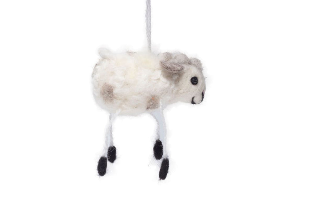 De Kulture Handmade Premium Wool Felt Hanging White Lamb Eco Friendly Needle Felted Stuffed Easter Ornament Ideal For Home Office Party 