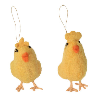 De Kulture Handmade Premium Wool Felt Hanging Yellow Chick Eco Friendly Needle Felted Stuffed Easter Ornament Ideal For Home Office Party 