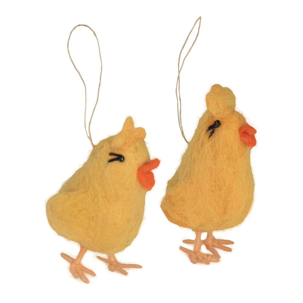 De Kulture Handmade Premium Wool Felt Hanging Yellow Chick Eco Friendly Needle Felted Stuffed Easter Ornament Ideal For Home Office Party 