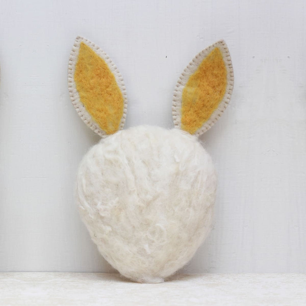 De Kulture Handmade Premium Wool Felt Large Bunny Face Eco Friendly Needle Felted Stuffed Easter Ornament Ideal For Home Office Party 