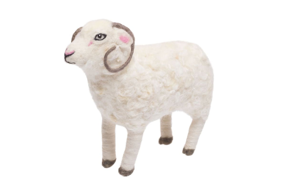 De Kulture Handmade Premium Wool Felt Ram Eco Friendly Needle Felted Stuffed Easter Ornament Ideal For Home Office Party Decoration Holiday 