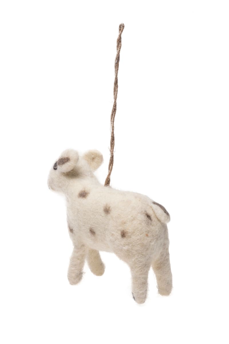 De Kulture Handmade Premium Wool Felt Sheep (hanging) Eco Friendly Needle Felted Christmas Xmas Tree Decoration Stuffed Ornament For Home 