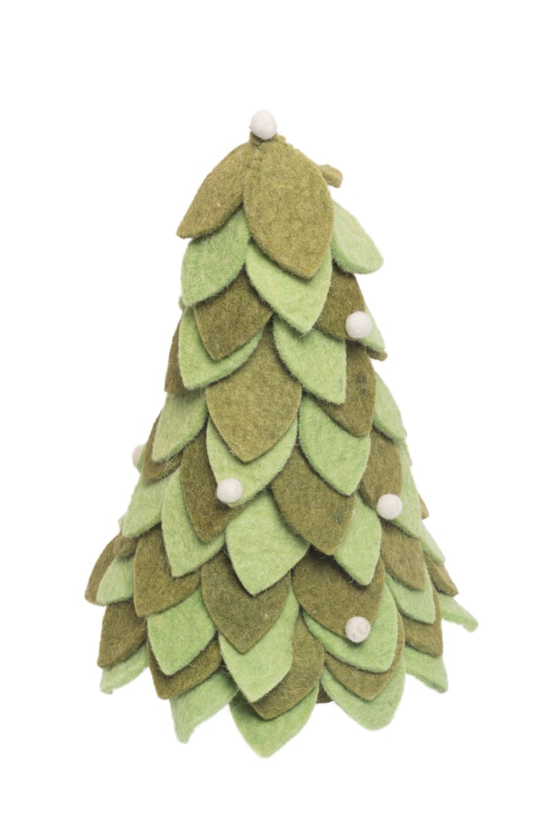 De Kulture Handmade Premium Wool Felt Tree (green) Eco Friendly Needle Felted Christmas Xmas Decoration Stuffed Ornament For Home Office 