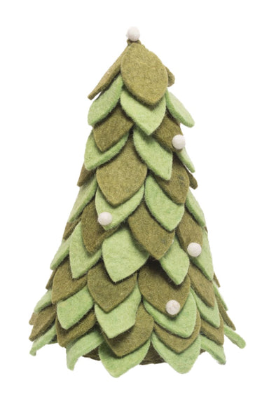 De Kulture Handmade Premium Wool Felt Tree (green) Eco Friendly Needle Felted Christmas Xmas Decoration Stuffed Ornament For Home Office 