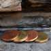 De Kulture Handmade Pure Copper & Brass Elegant Reversible Coaster Set,3 (D) Inches Set of 4 - by DeKulture Works Private Limited