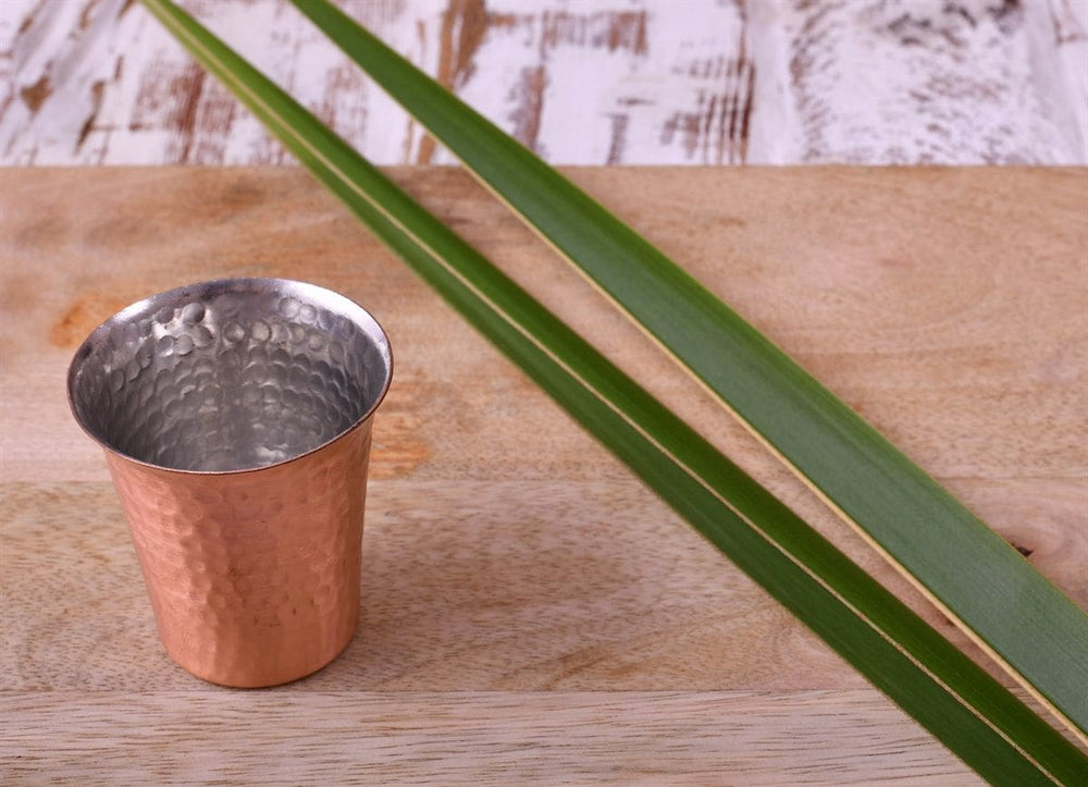 De Kulture Handmade Pure Copper Extra Shot Glasses Cup Tumbler With Tin Plating Drinkware - by DeKulture Works Private Limited