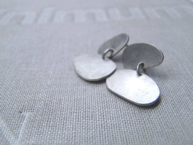 Earrings Double articulated dots stud earrings in brushed or blacked sterling! - by dikua