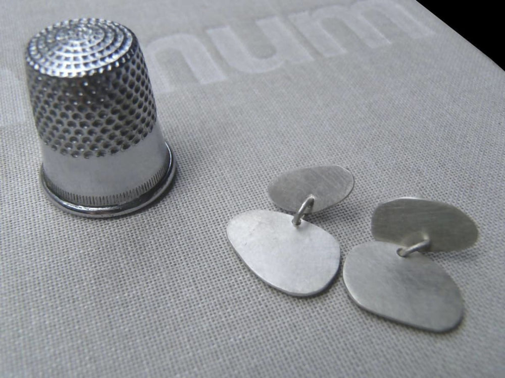 Earrings Double articulated dots stud earrings in brushed or blacked sterling! - by dikua