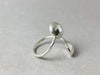 Rings Double Ball Ring Two Balls Adjustable Open 925 Sterling Silver Handmade Jewelry Woman
