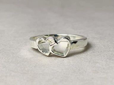 rings Double Heart Ring 925 Silver Chunky with Promise Gift for her Birthday Boho Ring,Handmade - by Heaven Jewelry