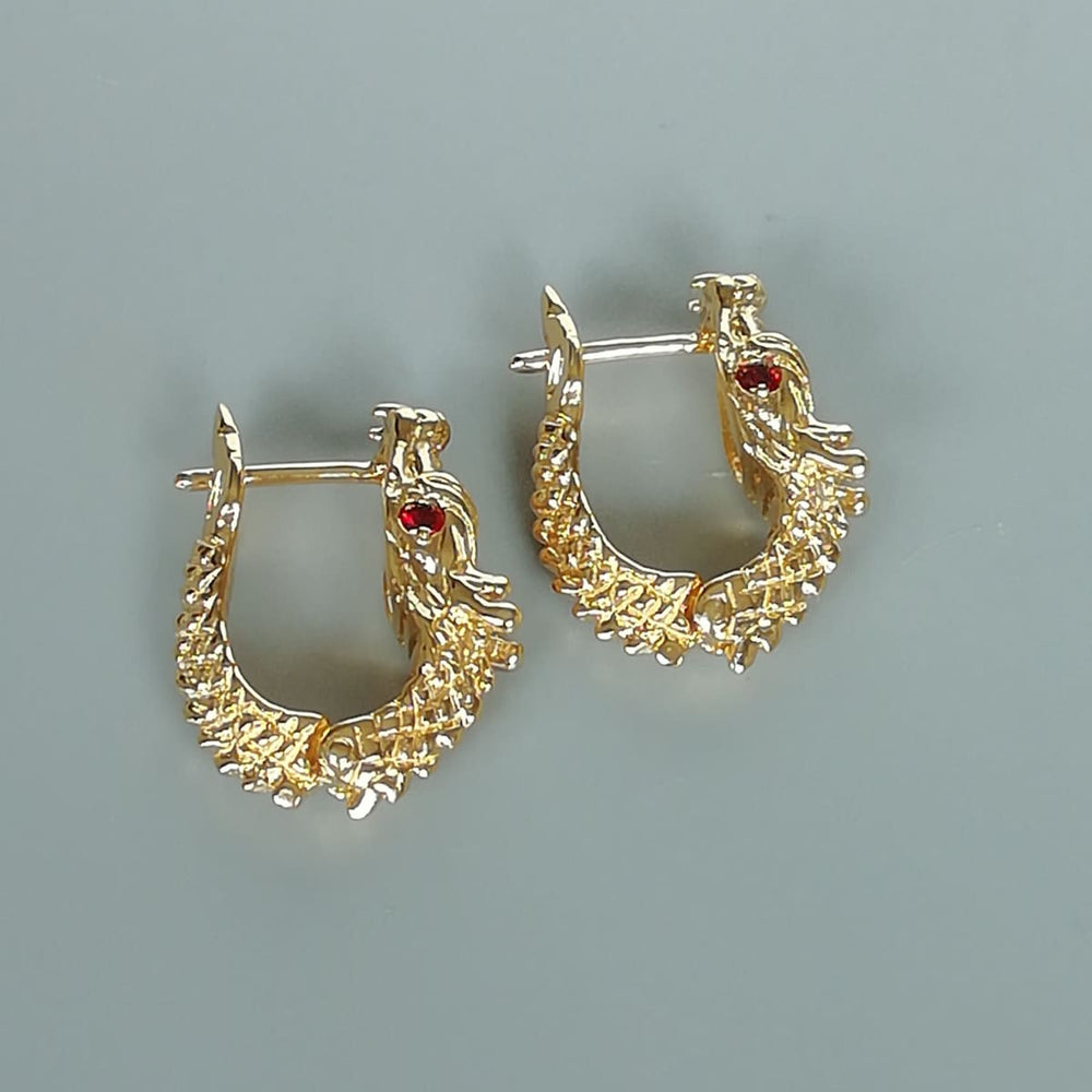 Dragon Gold Hoops | Game of Thrones | Egyptian | Dramatic | Gold | E855 - by Oneyellowbutterfly