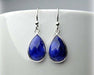 earrings Dyed Blue Sapphire 925 Sterling Silver Earrings,Gift for Her - by InishaCreation