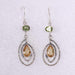 Earrings Artisans Unique Design Sterling Silver Dangle Earring With Citrine And Peridot Gemstone