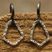 Earrings Sterling Silver Freeform Hoops With Hammered Textures And Oxidized Hooks - By Metal Studio Jewelry