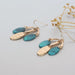 earrings Egyptian Turquoise Earrings Gold Dangling Ear Hoops Gifts For Her Bohemian Jewelry Minimalist (SE20) - by Silver Soul Charms