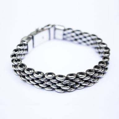Bracelets Elegant Mens’ Silver Bracelet Handmade Jewelry Gift for men - by Craftnez