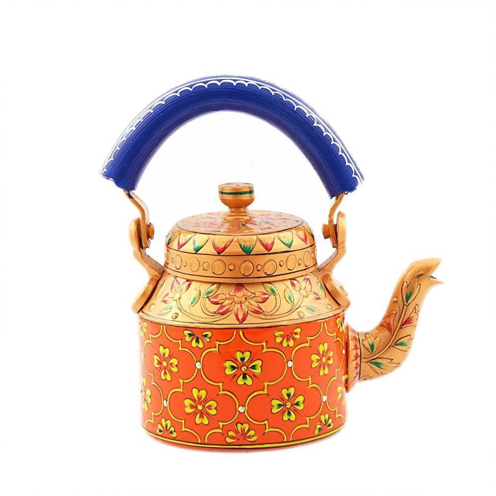 Painted Teapots Elegant Orange Hand Tea Pot