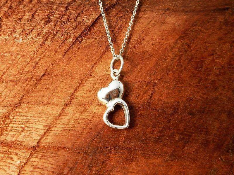 Necklaces Elegant Women Sterling Silver Twin Heart Charm,Twin Pendant,Heart Charm,Love Charm,Two Charm,Personalized Gifts,Gifts For Her
