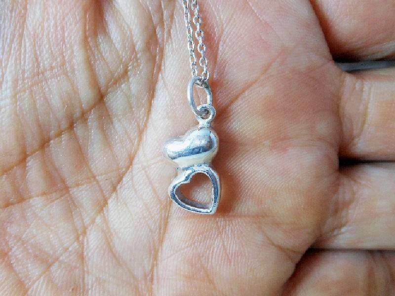 Necklaces Elegant Women Sterling Silver Twin Heart Charm,Twin Pendant,Heart Charm,Love Charm,Two Charm,Personalized Gifts,Gifts For Her