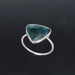 rings Emerald Corundum Trillion Gemstone Silver Bezel Ring - Rings - Dark Green Stone - Handmade Jewelry - by Ishu gems