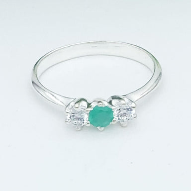 Emerald Gemstone Studded in 925 Sterling Silver Handmade Jewelry Ring Gift for Women - by Jewelrybyshreya