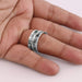 rings 925 Sterling Silver Ring Emerald Spinner Meditation Textured Handmade For Men’s - by Rajtarang