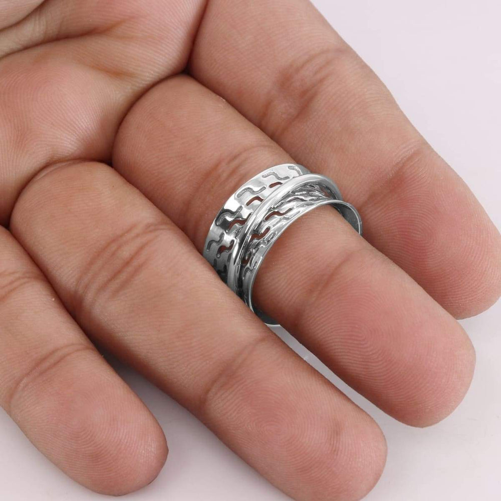rings 925 Sterling Silver Energy Spinner Ring Thumb Band Meditation Fidget Promise Anxiety Anniversary Gift - by Rajtarang