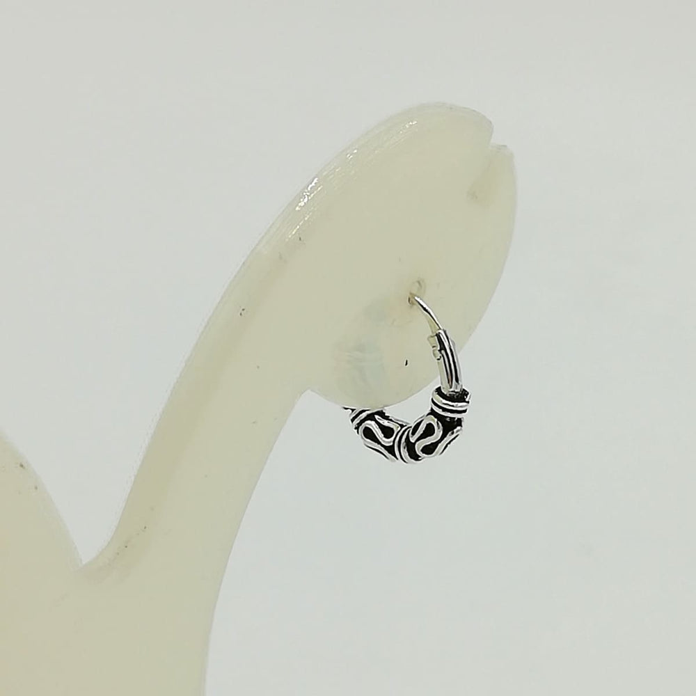 earrings Ethnic Bali hoops | 12mm silver | Ear piercings | Minimalist | EF37 - by OneYellowButterfly