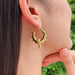 Ethnic Egyptian Gold Hoops | Sterling Silver 25mm Tribal Hoop | E998 - by Oneyellowbutterfly