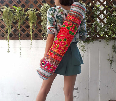 yoga bags Ethnic Hippie Yoga Mat Bolster Shoulder Bag - by lannathaicreations