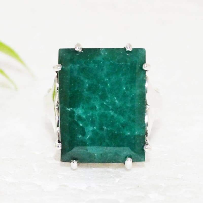 rings Excellent INDIAN EMERALD Ring May Birthstone 925 Sterling Silver - by Jewelry Zone