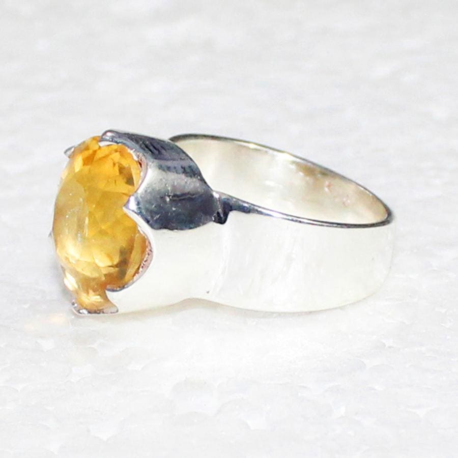 rings Exclusive NATURAL CITRINE Gemstone Ring Birthstone Handmade Jewelry Gift for her - by Silver Zone