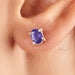 Earrings Exclusive NATURAL TANZANITE Gemstone Birthstone 925 Sterling Silver Fashion Handmade Stud Gift - by Jewelry Zone
