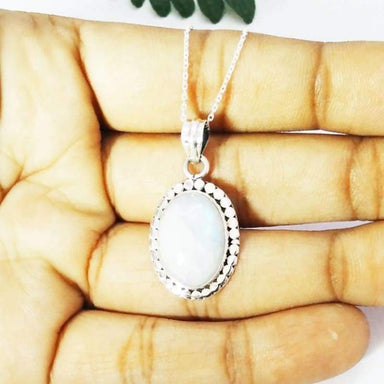 Necklaces Exotic NATURAL BLUE FIRE RAINBOW MOONSTONE Gemstone Pendant Birthstone 925 Sterling Silver Fashion Handmade Free Chain Gift