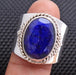 rings Faceted Blue Sapphire Gemstone Ring Stylish 925 Sterling Silver Jewelry Handmade Designer - by InishaCreation