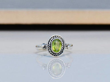 rings Faceted Peridot 925 Silver Ring Birthstone,Green Stone,Handmade Jewelry Gift for Her - by TanaBanaCrafts