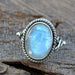 Rings Faceted Rainbow Moonstone Gemstone 925 Sterling Silver Designer Gift Ring