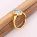 rings Faceted Real Aquamarine Gemstone Gold Vermeil 925 Sterling Silver Ring - by Rajtarang
