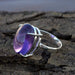 Rings Fine Purple Amethyst Gemstone Ring- February Birthstone Oval Cabochon 925 Sterling Silver Large Gift Ring