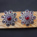 earrings Fire Garnet 925 Sterling Silver Earrings Handmade Earring Stud Vintage Style For Gift Indian Festive - by Vidita Jewels