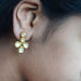 Floral Cluster Kundan Earrings Traditional Indian Jhumki Rajasthani wedding gold jewelry - by Pretty Ponytails