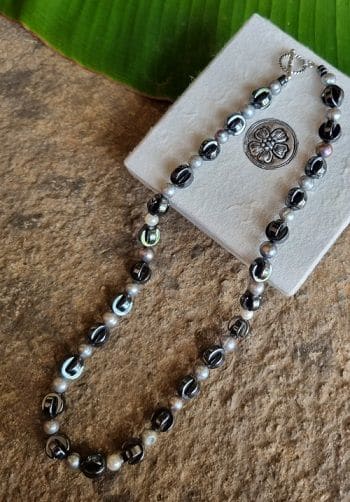 Freshwater Pearl Hematite And Glass Beads Necklace - By Warm Heart Worldwide