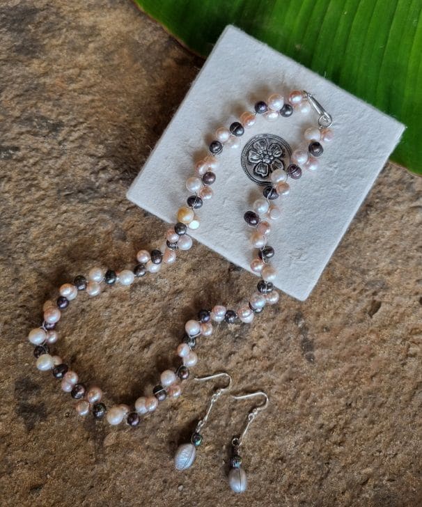 Freshwater Pearl Necklace And Earring Set - By Warm Heart Worldwide