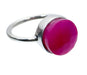 Fuchsia Chalcedony Simple Ring Indian Jewelry Handmade Bezel Set for Woman 925 Sterling Silver - by Nehal