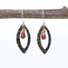 Earrings Garnet earrings and oxidized brass marquis shape in hammer textured on sterling silver hook style(FBA)