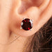 Earrings Garnet Gemstone Earring 925 Sterling Silver Stud Post Fashion Handmade Jewelry Gift - by Adorable Craft